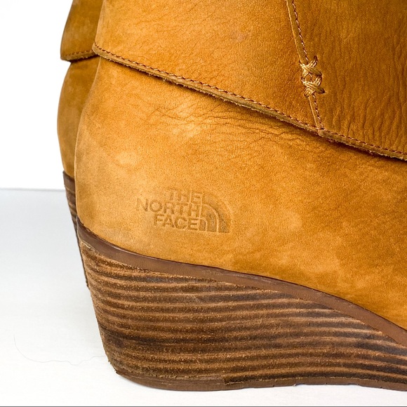 The North Face Tan Leather Wedge Bootie Size 8.5 - Picture 3 of 9
